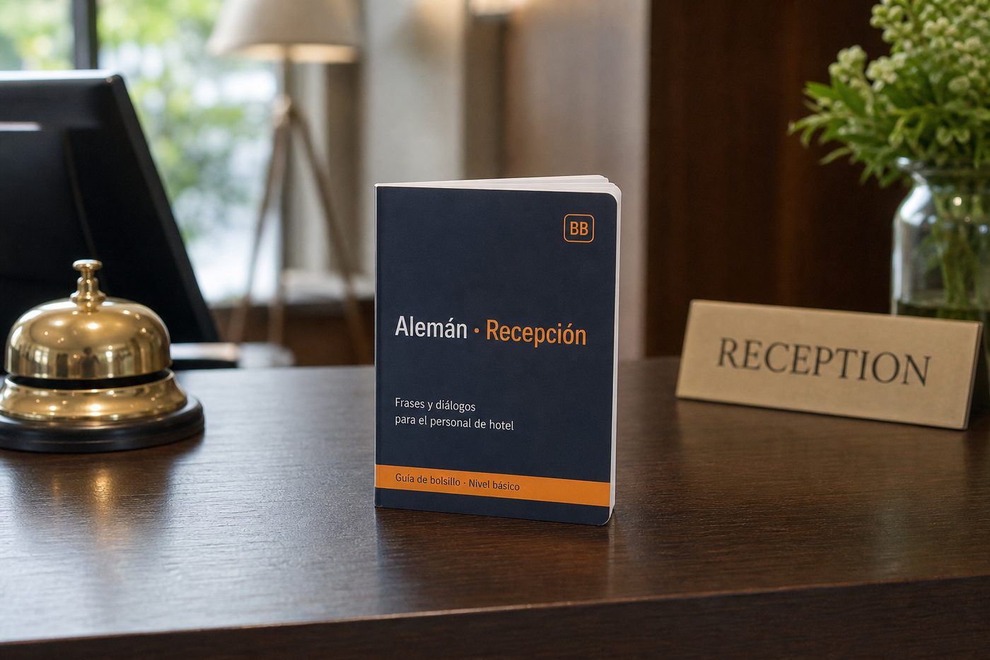 Guía de bolsillo de alemán para recepción, material de formación in-company